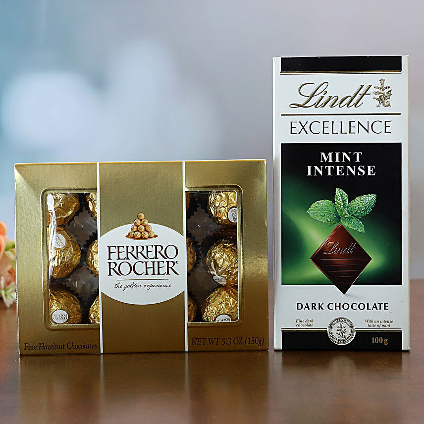 Ferrero Rocher And Lindt Mint Intense Chocolate Combo