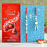 Blue Lumba Rakhi Set And Lindt Lindor Milch Chocolates
