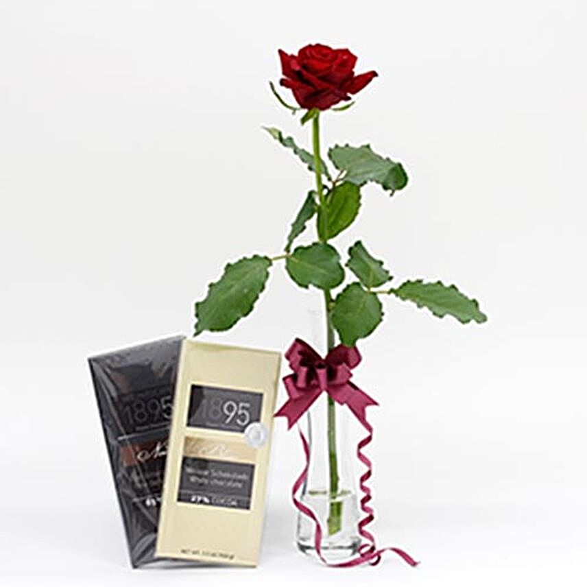 Red Rose And Chocolate Christmas Combo