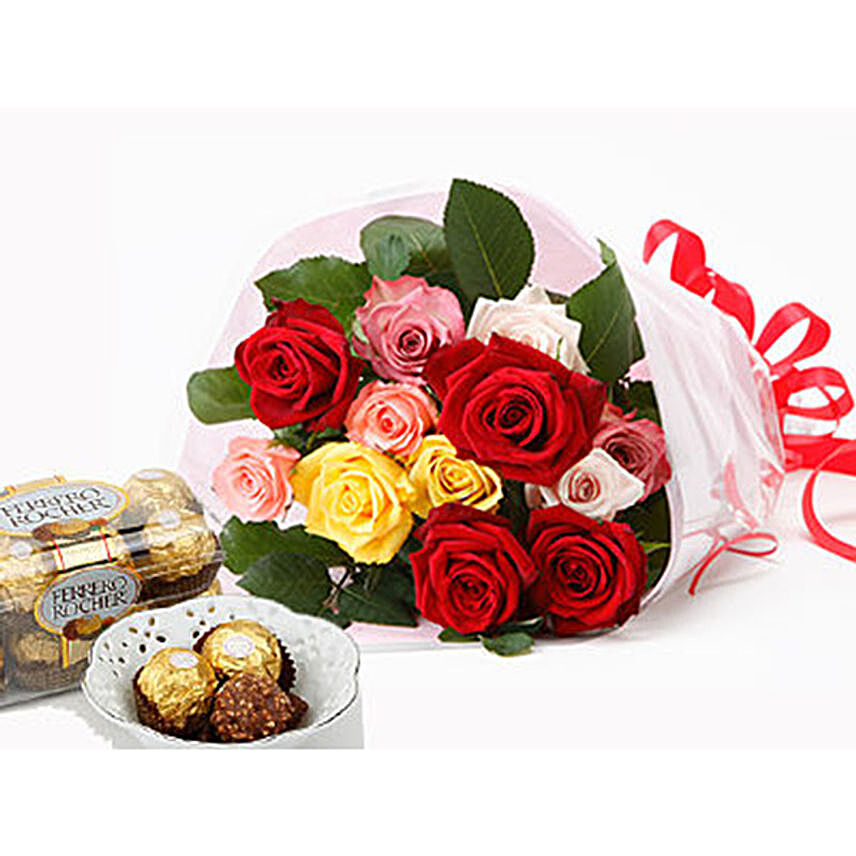 Rose Bunch With Chocolates