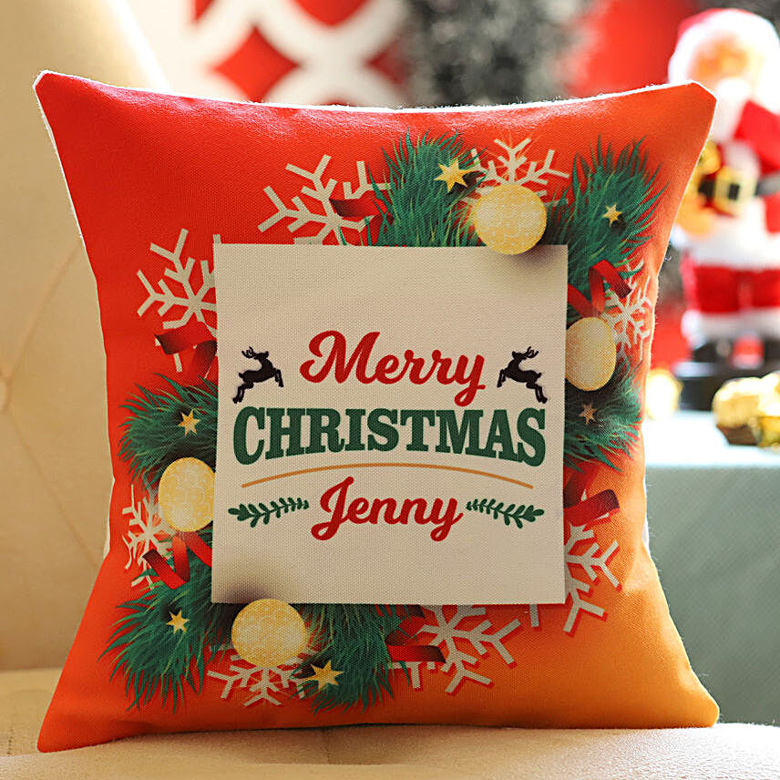 Personalised Merry Xmas Cushion