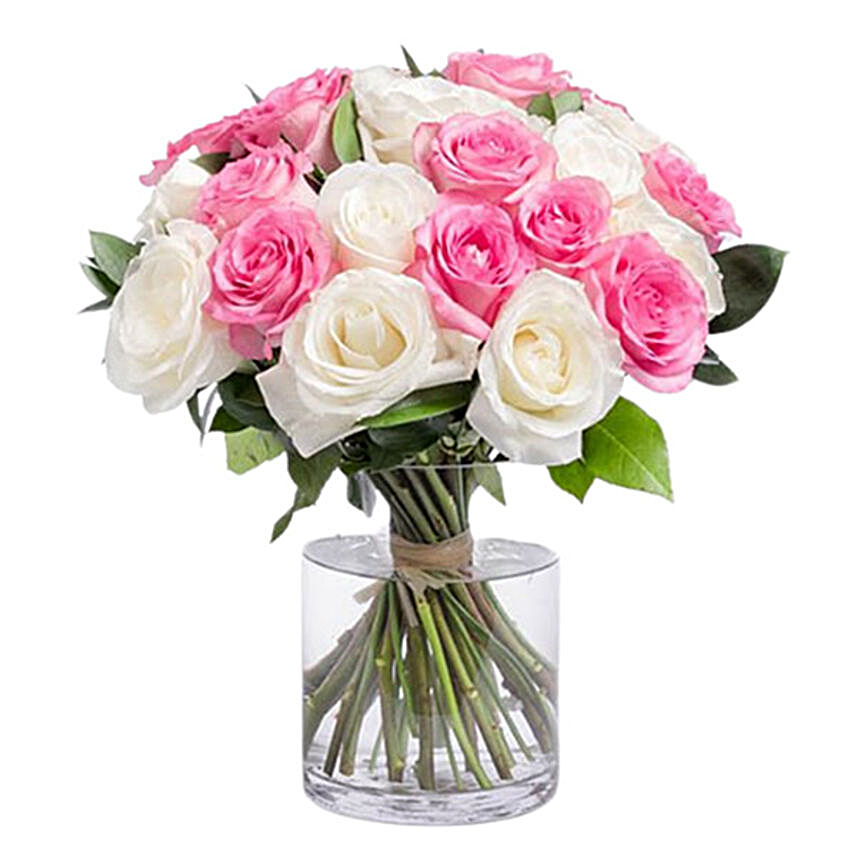 Gorgeous Pink And White Rose Arrangement