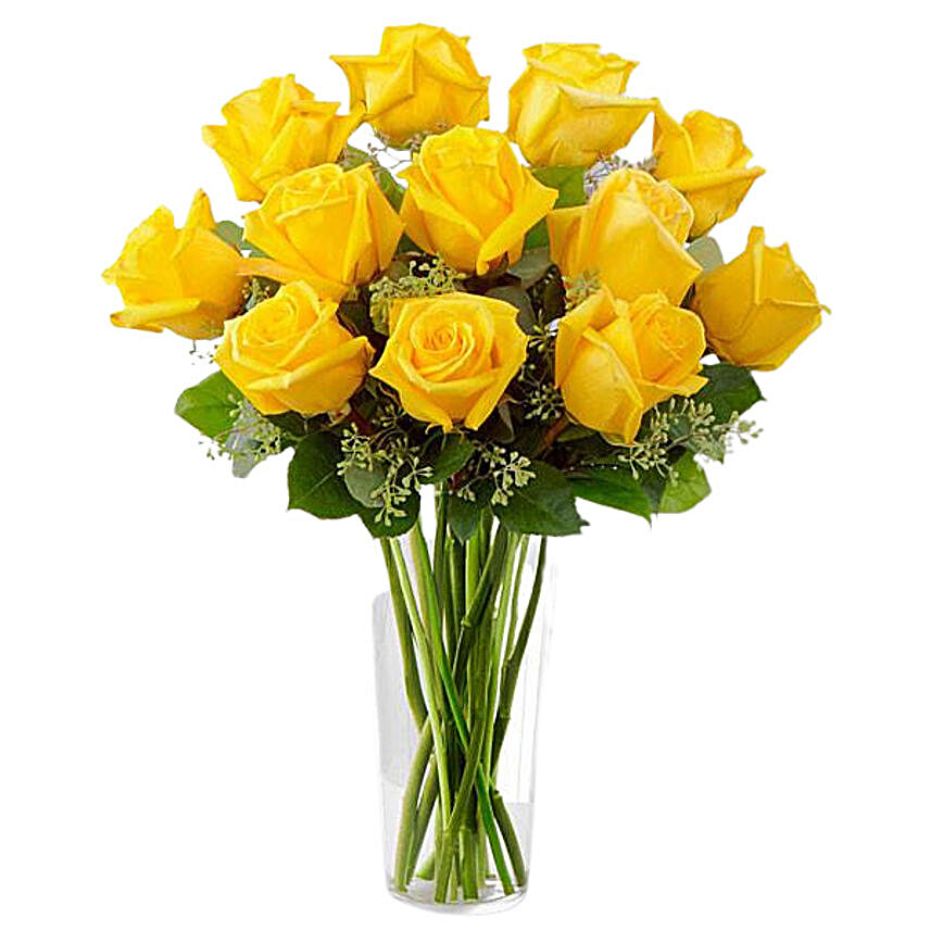 Lively Yellow Rose Bouquet