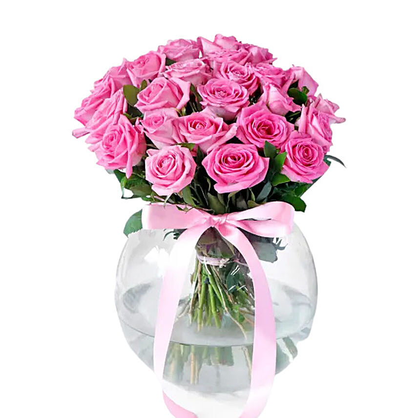 Soothing Pink Rose Vase Arrangement