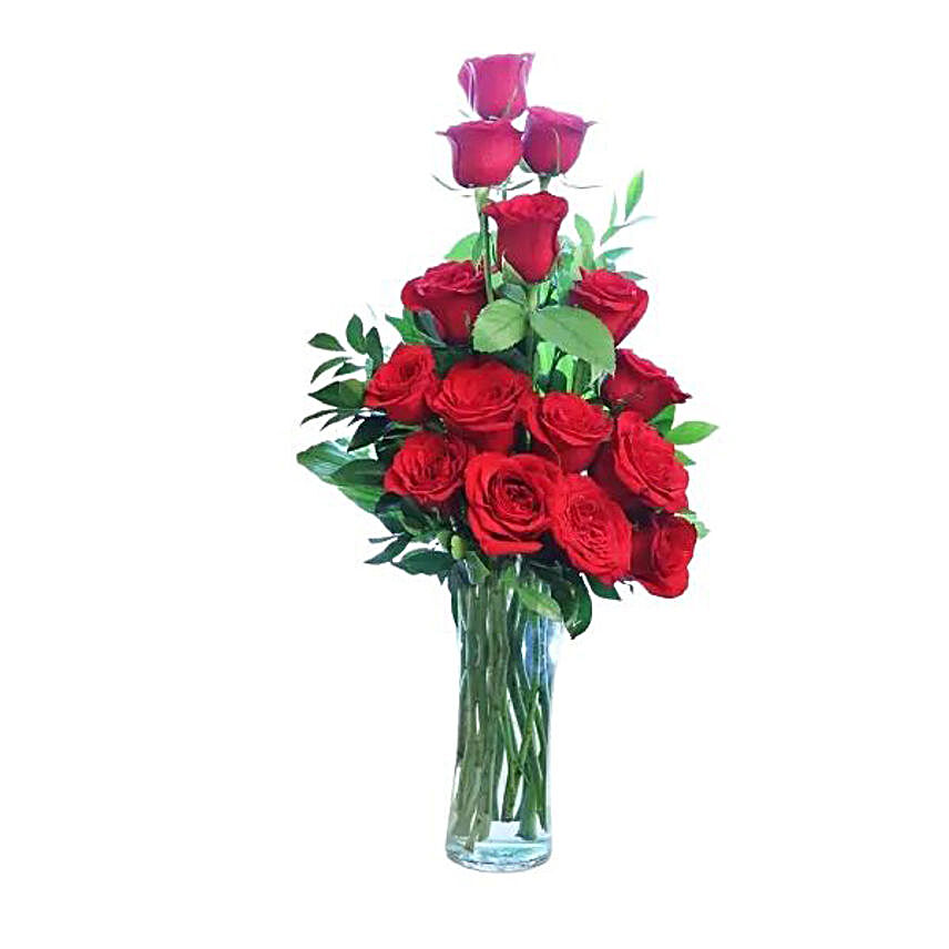 Spectacular Red Rose Vase Arrangement