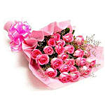 Admirable Bouquet Of 20 Pink Roses