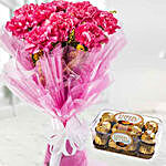Charismatic Carnations And Chocolates Combo