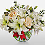 Cloud Of Creme Roses And White Asiatic Lilies