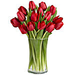 Classic Red Tulip Vase Arrangement