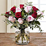 Exotic Pink And Red Rose Arrangement
