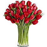 Premium Red Tulip Vase Arrangement