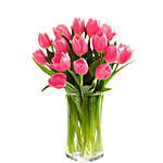 Serene Pink Tulip Vase Arrangement