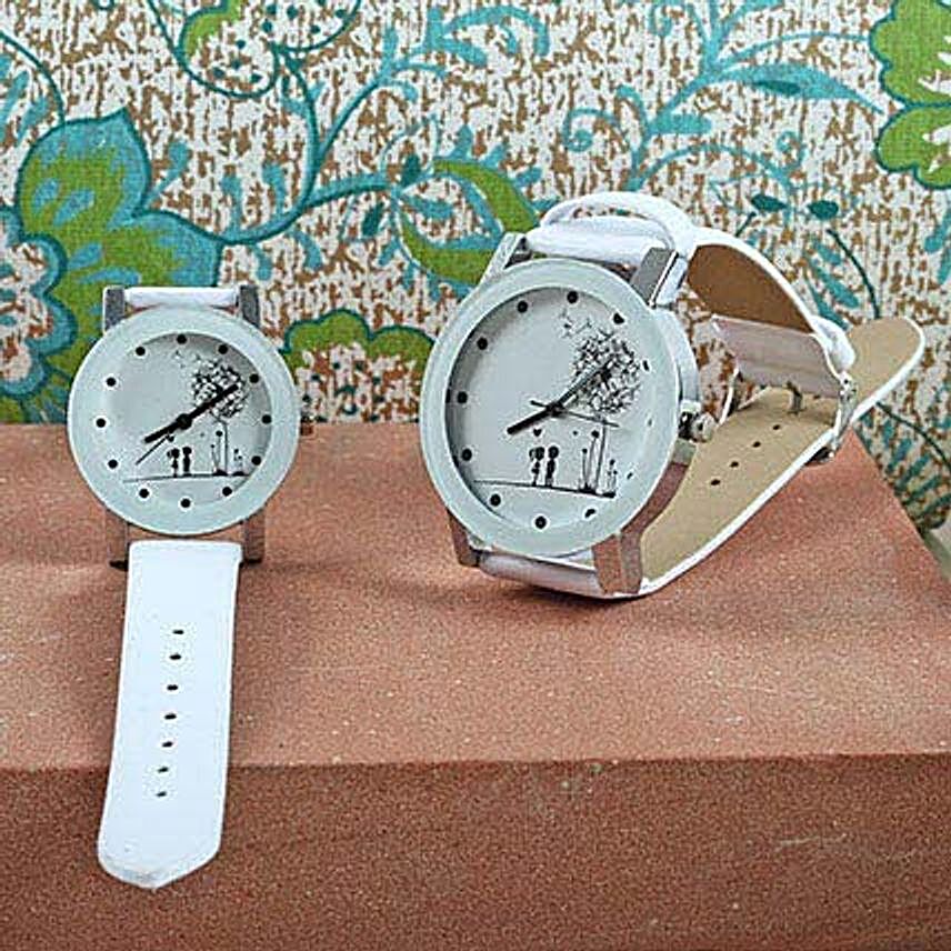 White Couple Watch Set