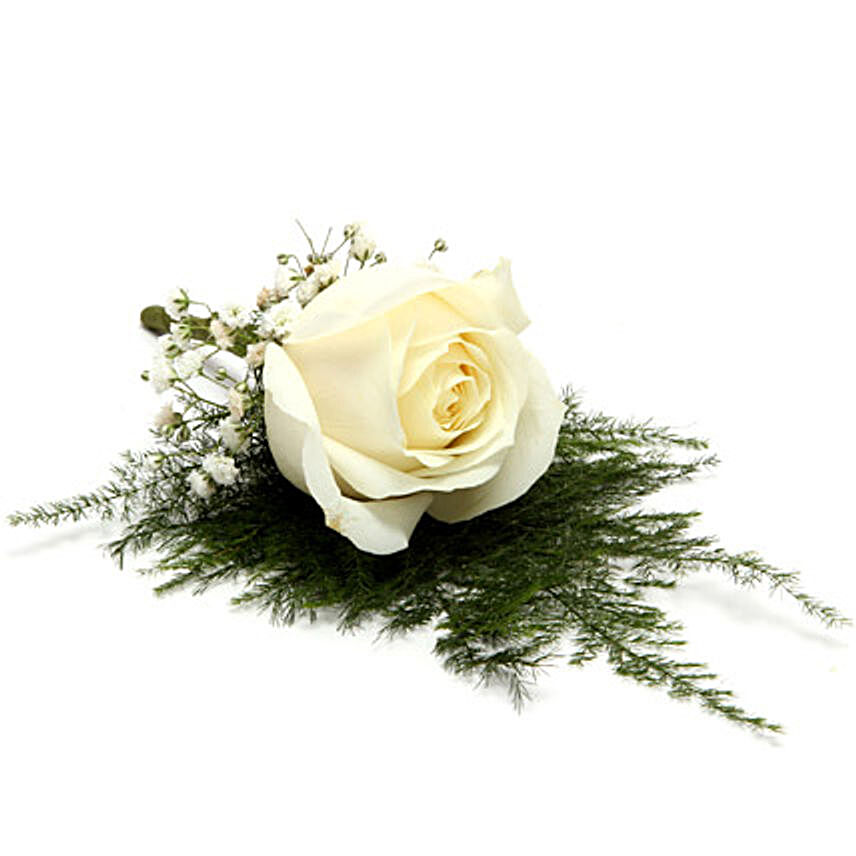 Fresh Flower White Lapel Pin