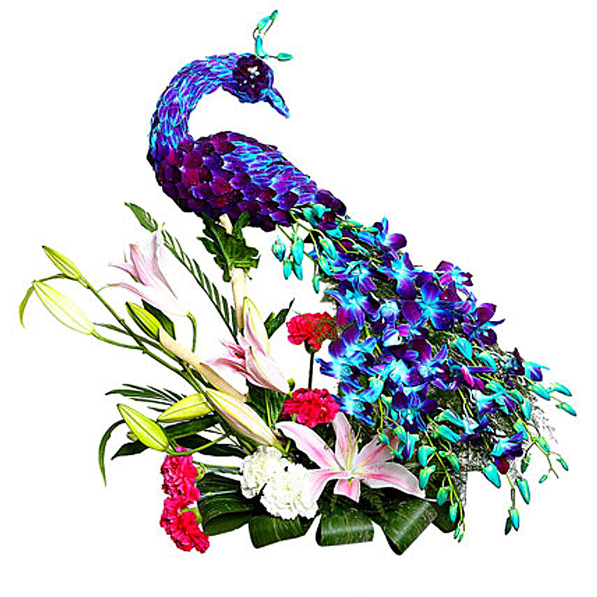 Charming Peacock Floral Arrangement