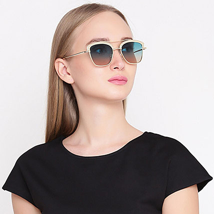 Gold N Green Wayfarer Women Sunglasses