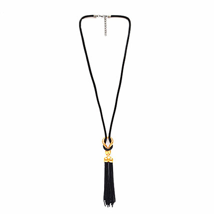 Knot and Fall Black Necklace