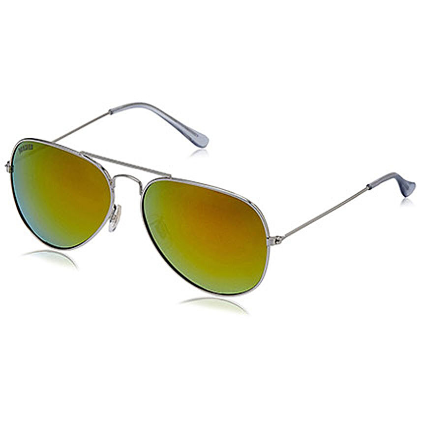 MTV Roadies Green Golden Mirrored Unisex Aviator Sunglasses