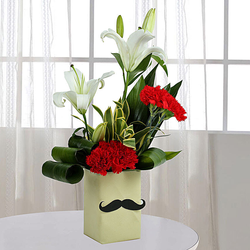 Carnations & Lilies Arrangement For Him