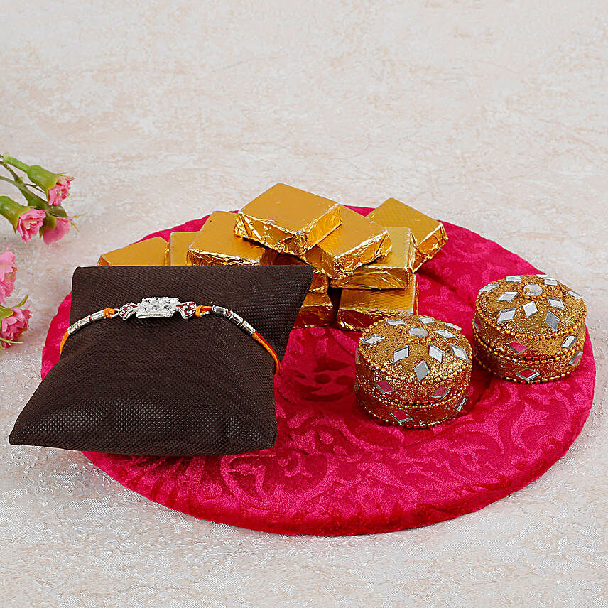 Rakhi And Handmade Chocolates Thali