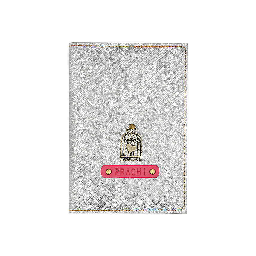 Silver Personalised Passport Cover