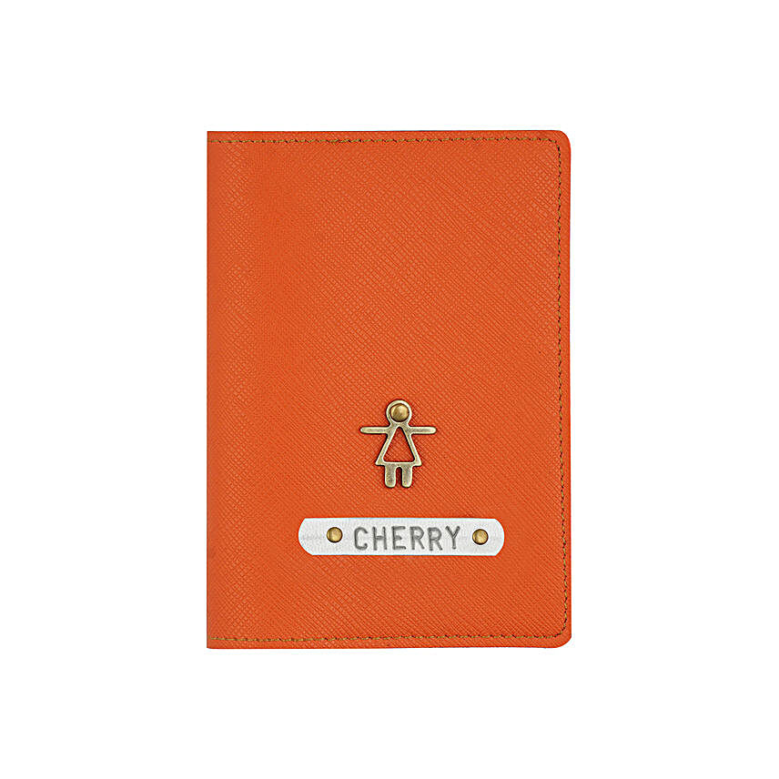Textured Passport Cover Orange