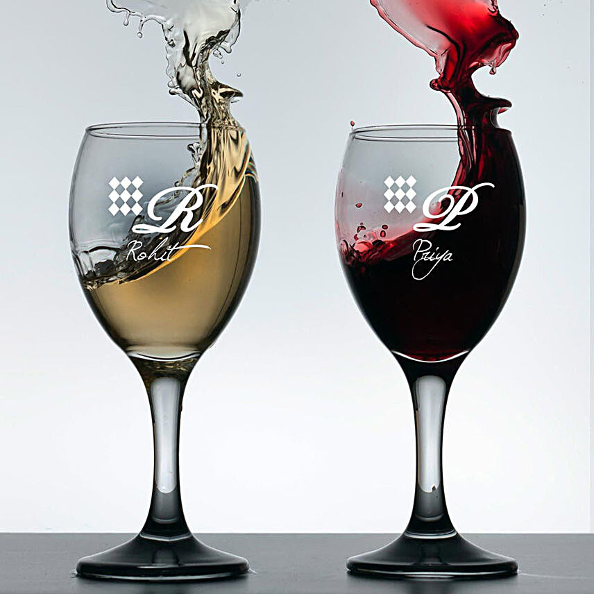 Personalised Set Of 2 Wine Glasses 1020