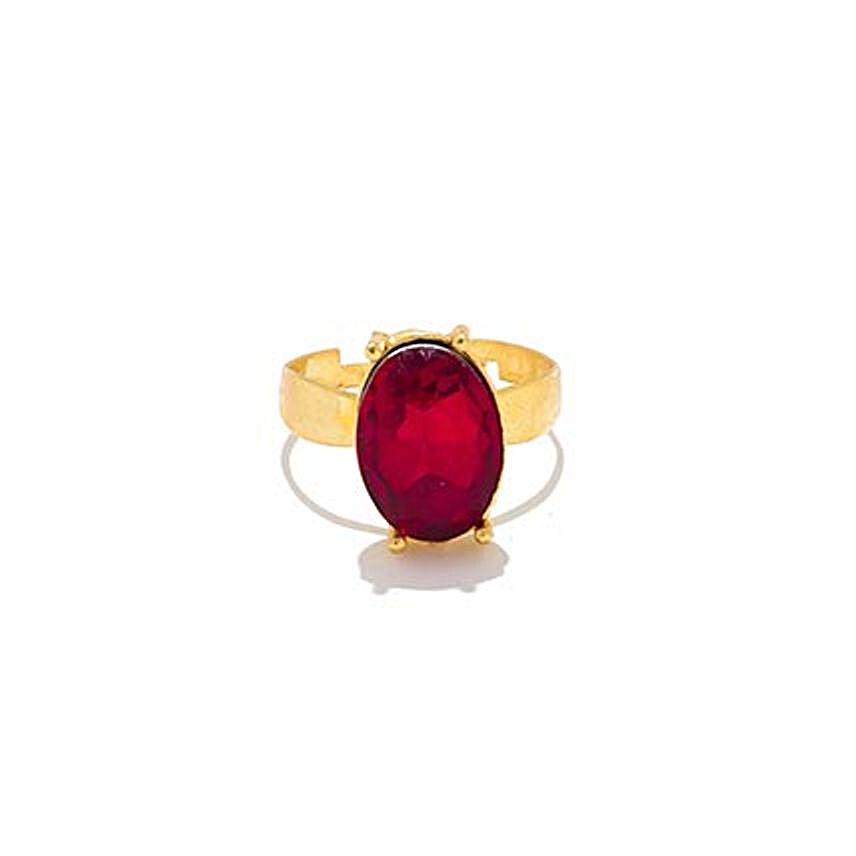 Ruby Oval Crystal Ring