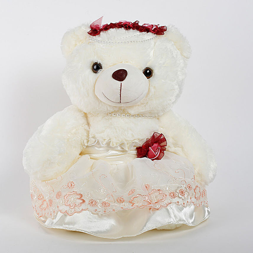 Teddy Bear With Red Flower