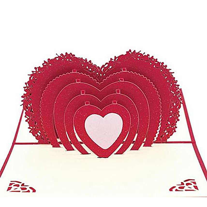 Handmade 3D Pop Up Heart Greeting Card