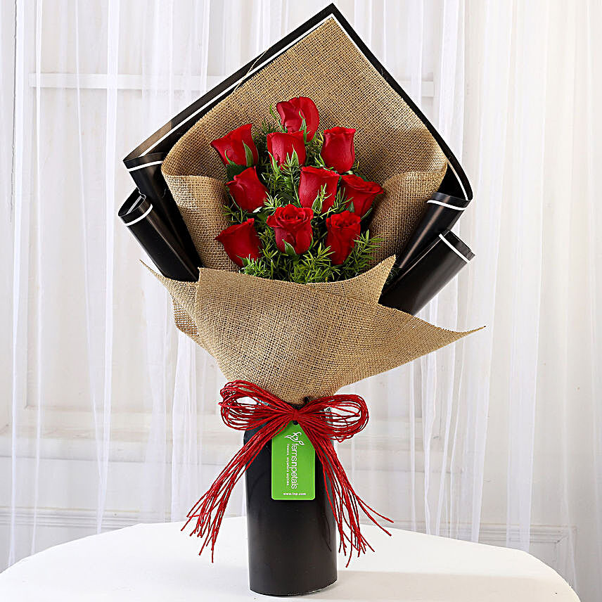 Graceful 10 Red Roses Bouquet