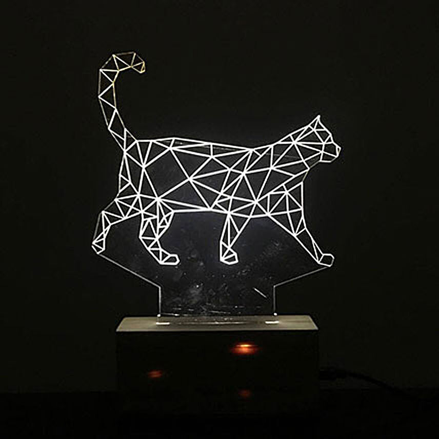 Personalised 3D White Cat Night Lamp