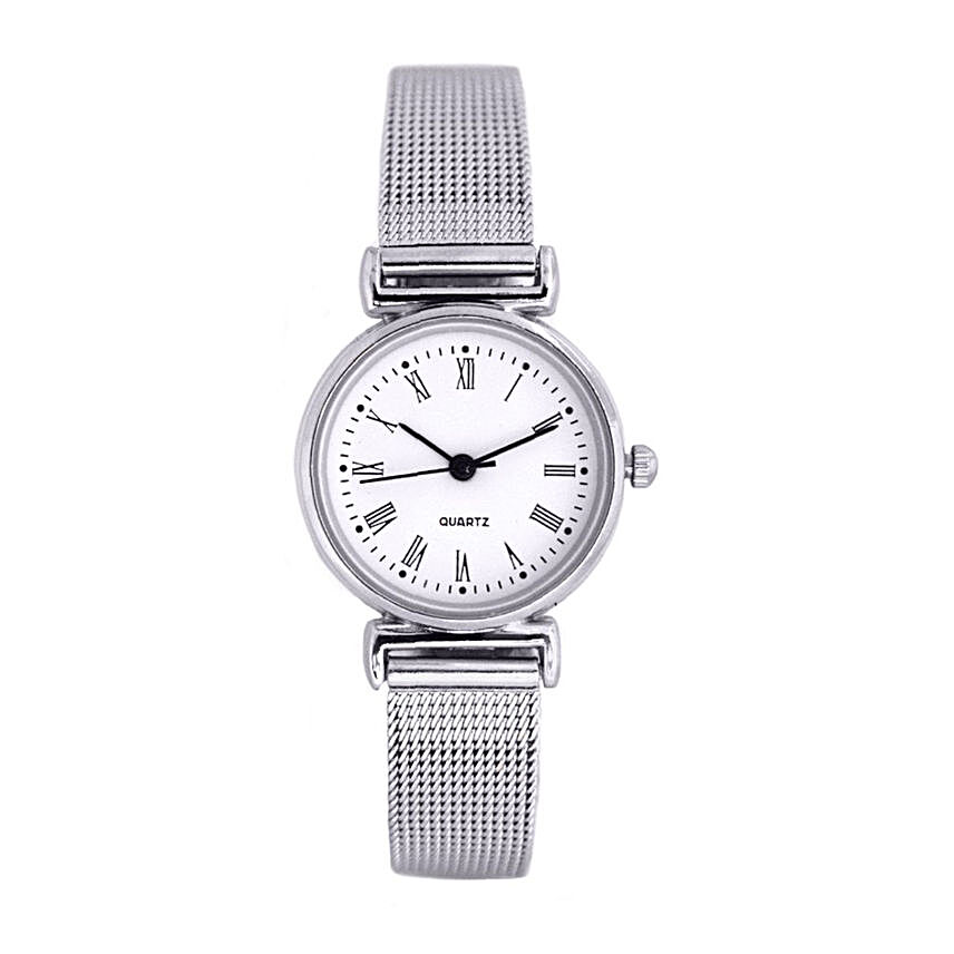 Metallic White Watch