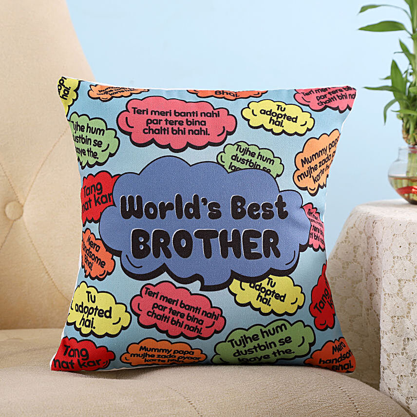Funny Dialogues World's Best Brother Cushion