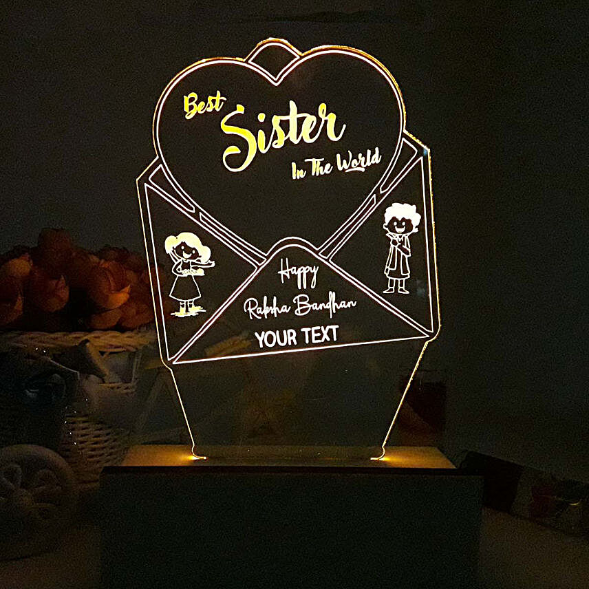Personalised Night Lamp For Best Sister In World