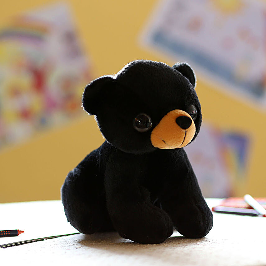 Adorable Black Dog Soft Toy