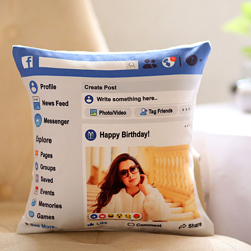 Personalised Facebook Birthday Cushion