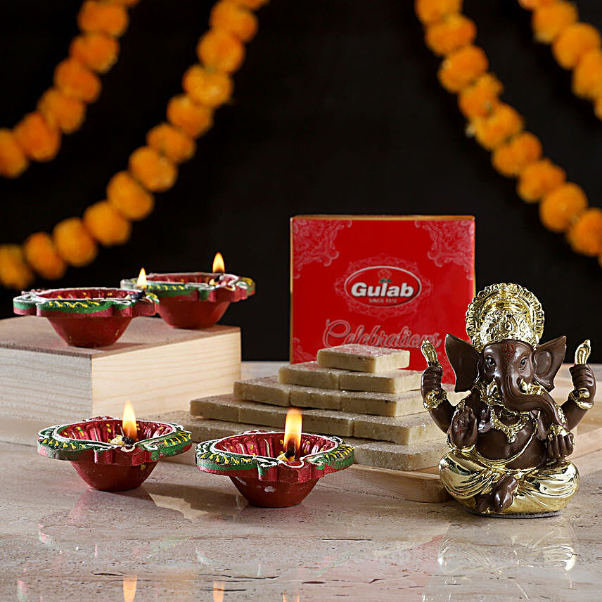 Gold Plated Ganesha & Sweets