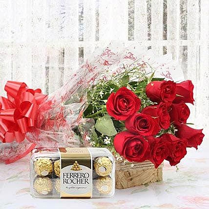 Red Roses And Rocher Combo