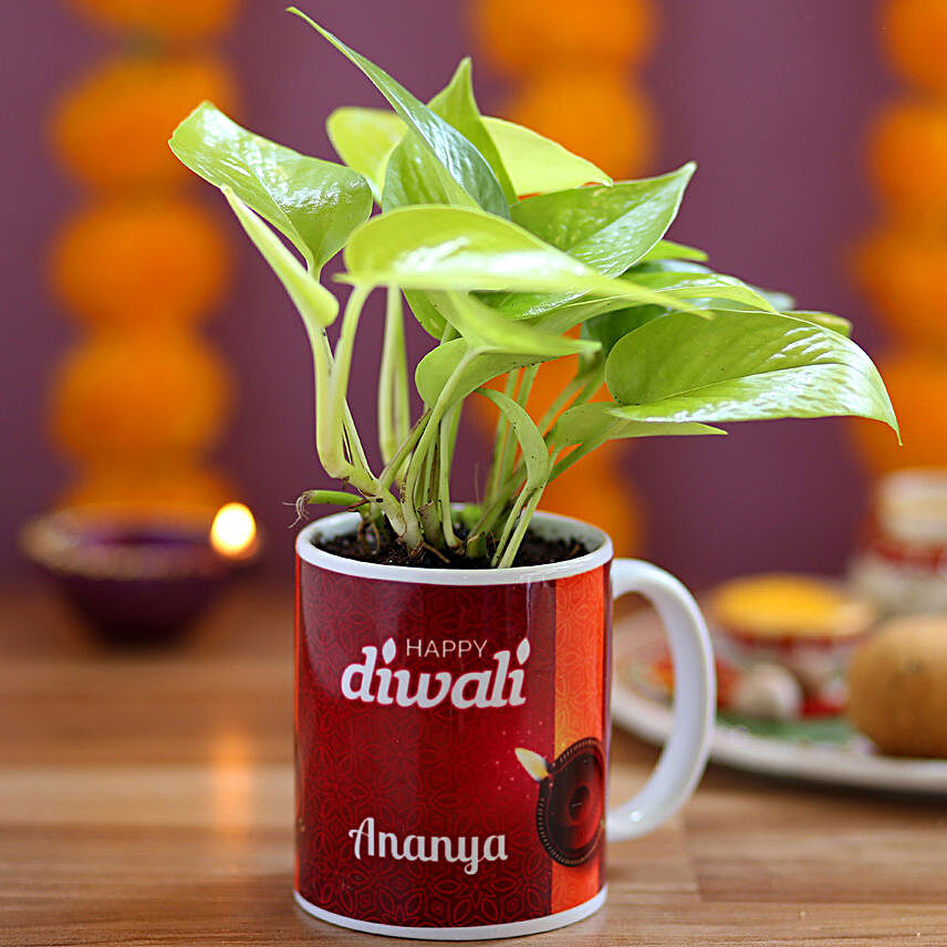 Personalised Diwali Wishes With Money Plant