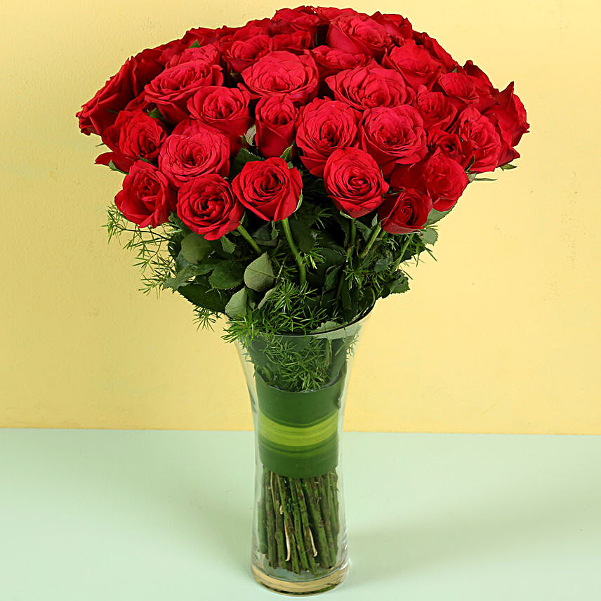 Compassionate Red Roses Vase