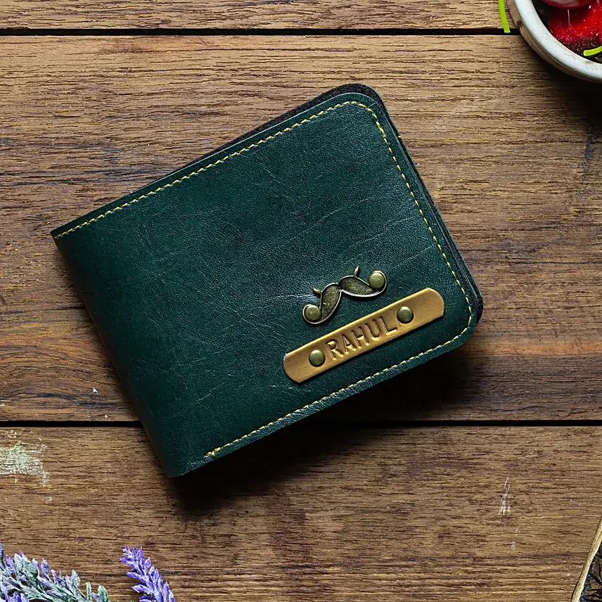 Personalised Forest Green Mens Wallet