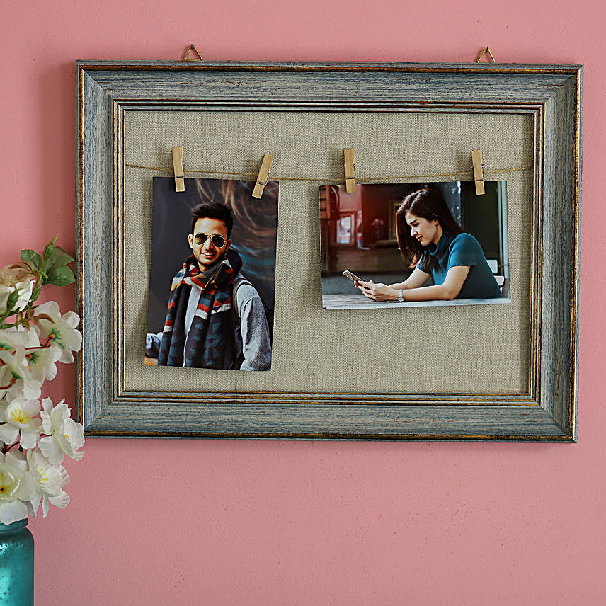 Wooden Clip Style Grey Photo Frame