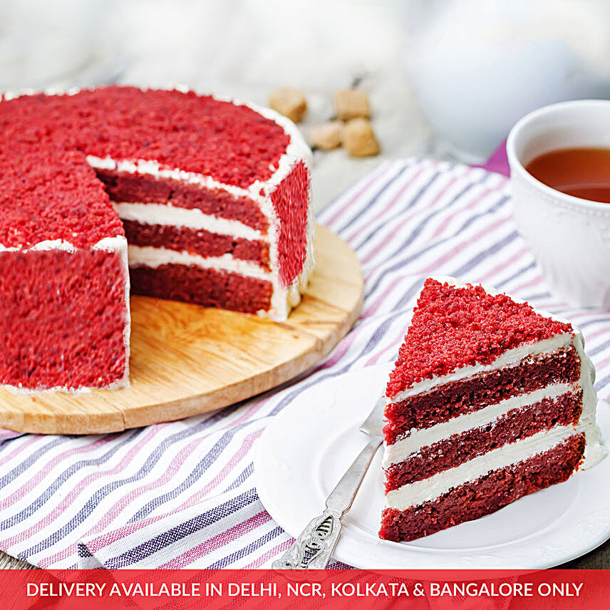 Red Velvet Cake With Cream Frosting- 740 Gms Eggless