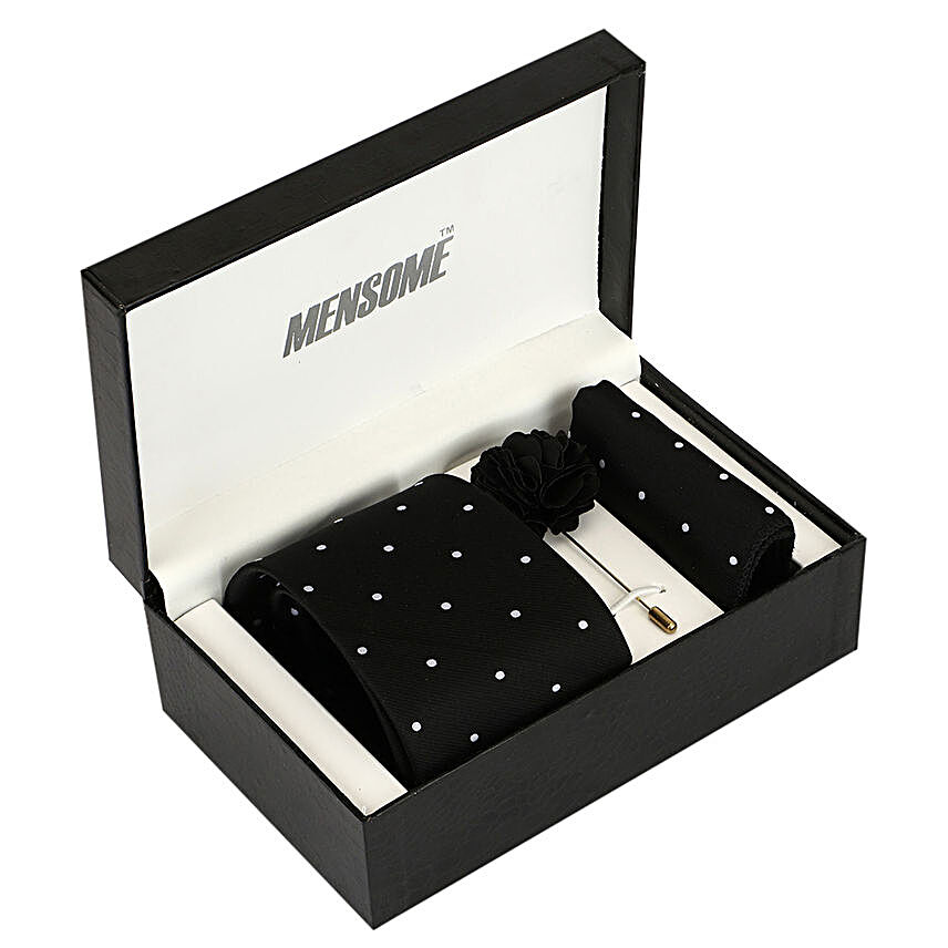 Microfiber Neck Tie Gift Set- Black