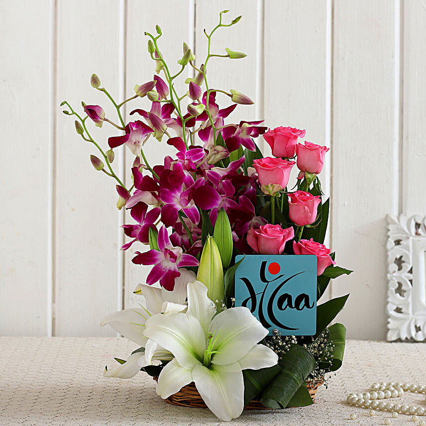 Delightful Mixed Flowers & Maa Table Top