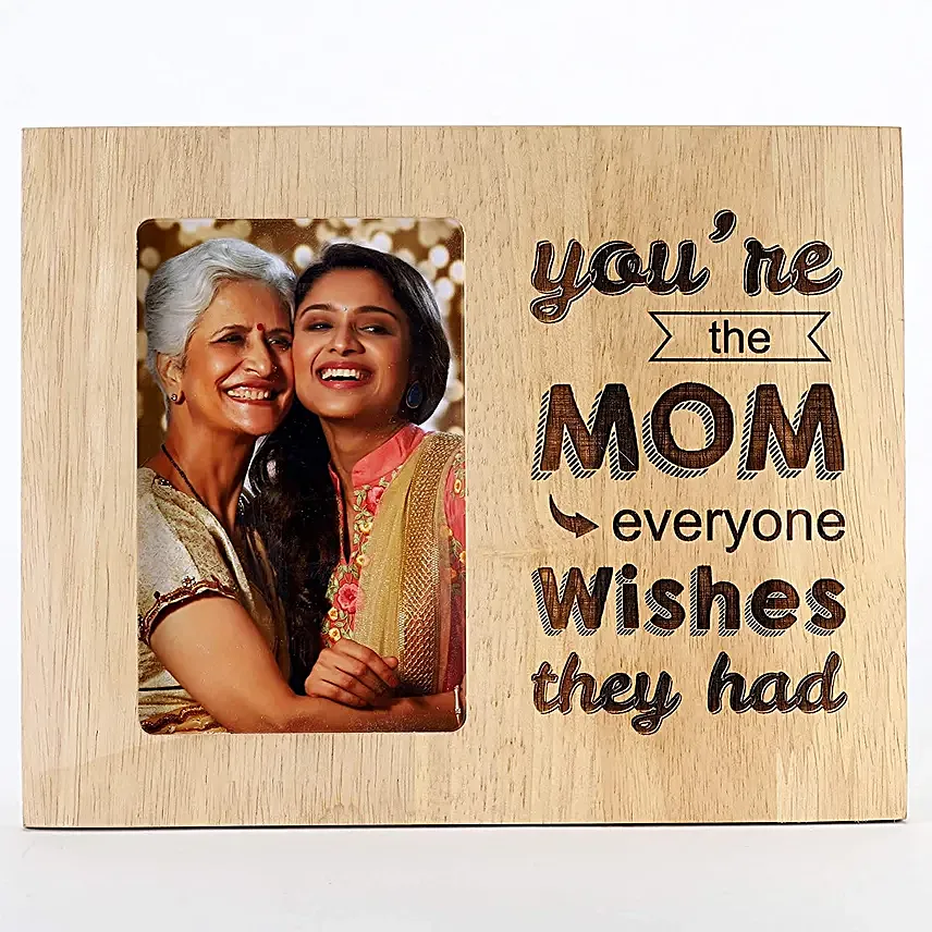 engraved wooden photo frame