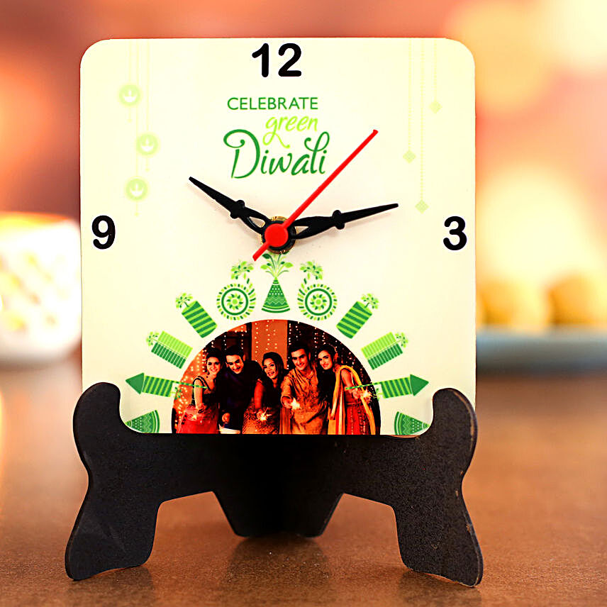Personalised Happy Diwali Table Clock