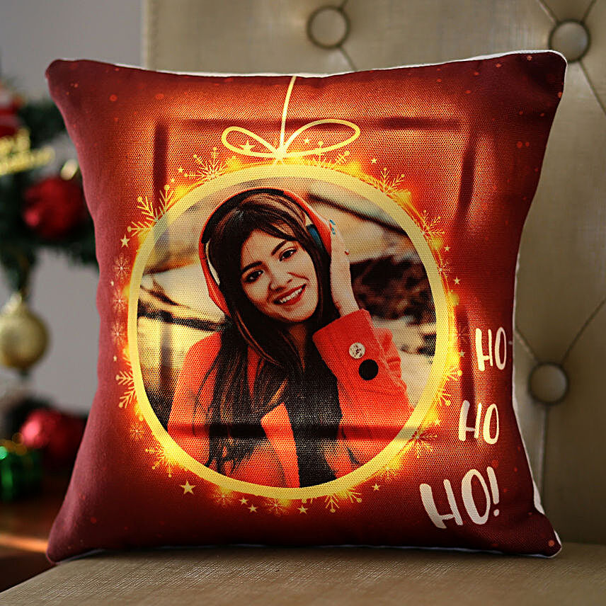 Personalised Christmas LED Cushion Hand Delivery