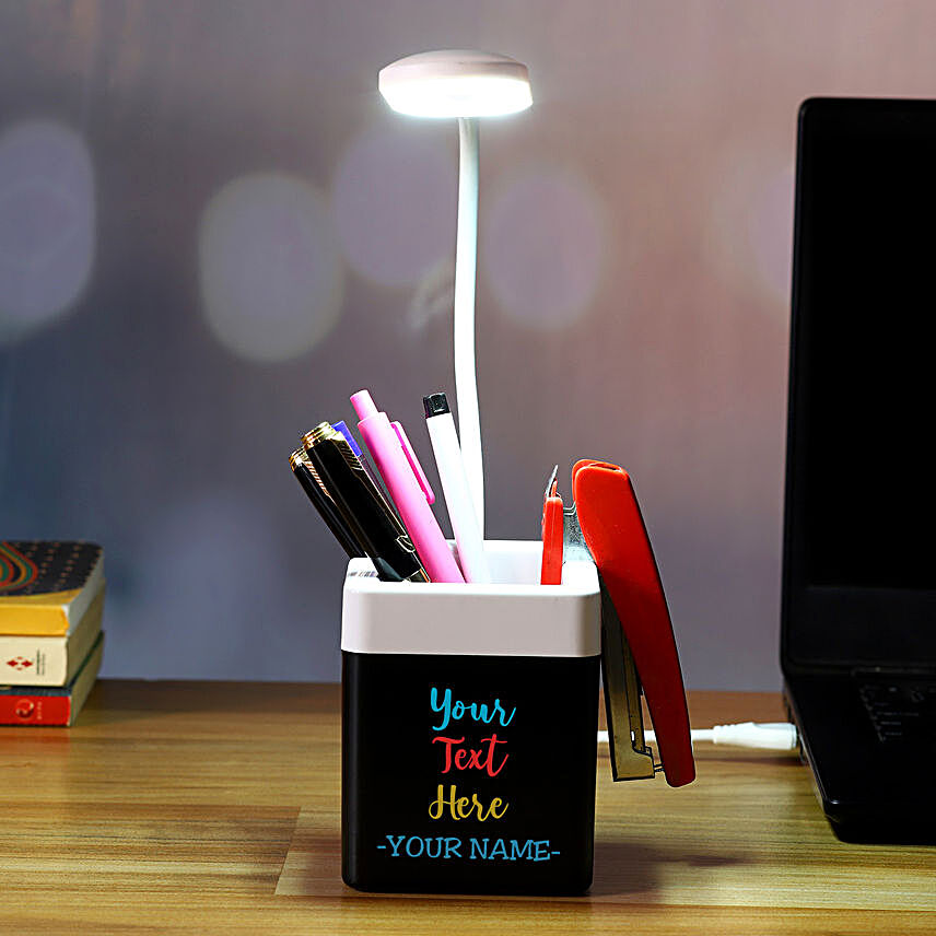 Personalised Table Lamp Cum Stationary Holder